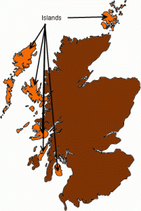 Inseln Schottland Karte